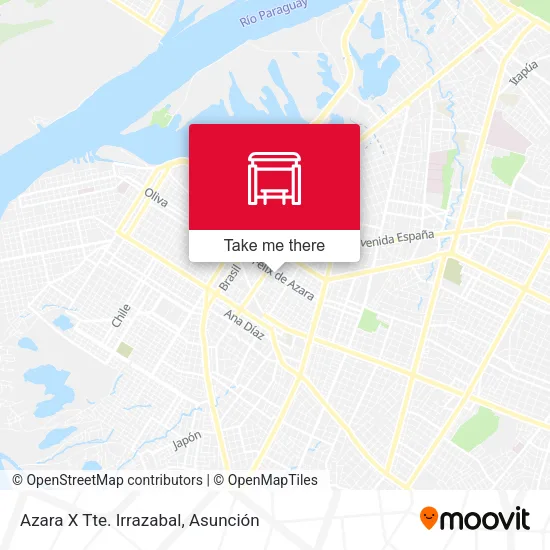 Mapa de Azara X Tte. Irrazabal