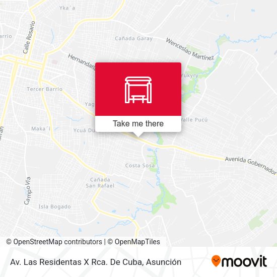 Mapa de Av. Las Residentas X Rca. De Cuba