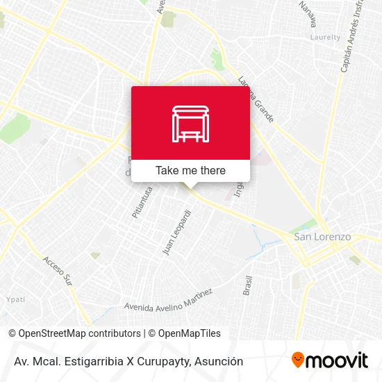Av. Mcal. Estigarribia X Curupayty map