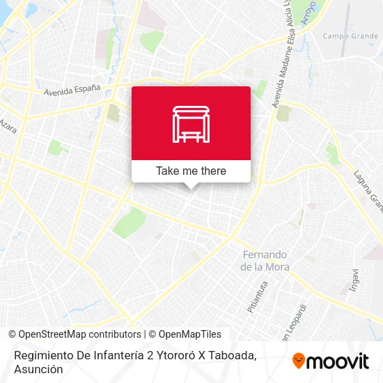 Mapa de Regimiento De Infantería 2 Ytororó X Taboada