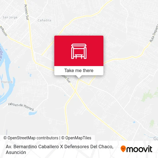 Av. Bernardino Caballero X Defensores Del Chaco map