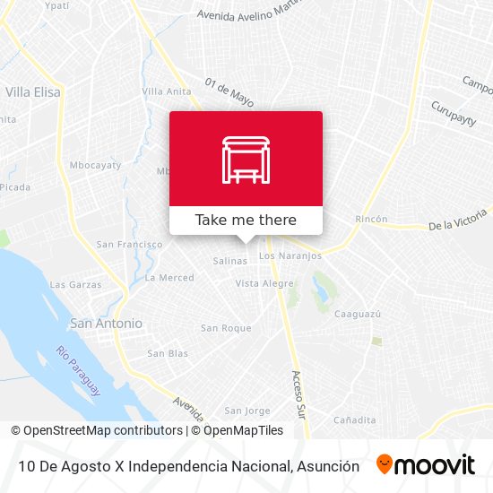10 De Agosto X Independencia Nacional map