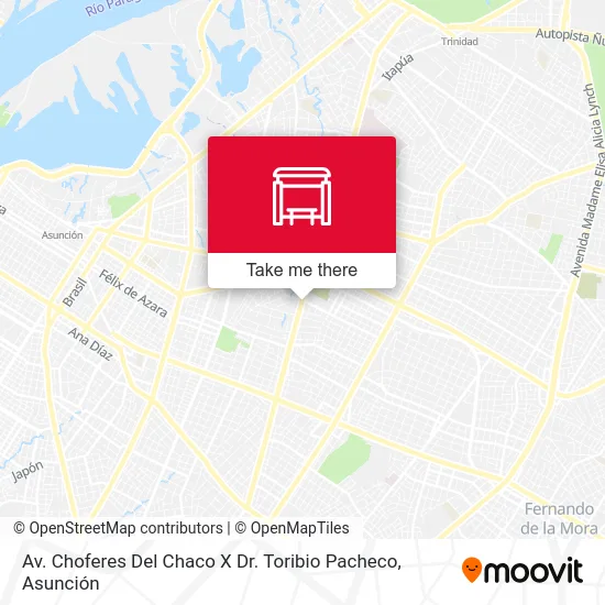 Av. Choferes Del Chaco X Dr. Toribio Pacheco map