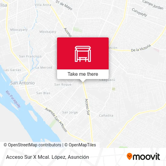 Acceso Sur X Mcal. López map