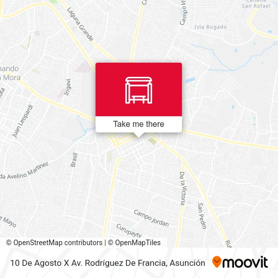 Mapa de 10 De Agosto X Av. Rodríguez De Francia