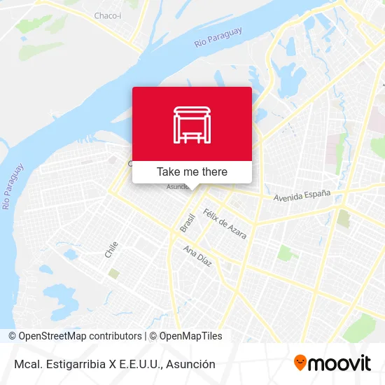 Mcal. Estigarribia X E.E.U.U. map