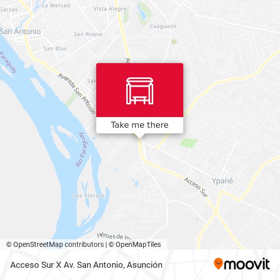 Acceso Sur X Av. San Antonio map