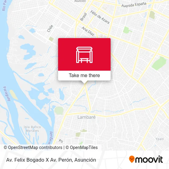 Mapa de Av. Felix Bogado X Av. Perón