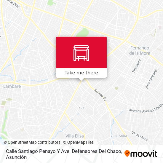 Mapa de Calle Santiago Penayo Y Ave. Defensores Del Chaco