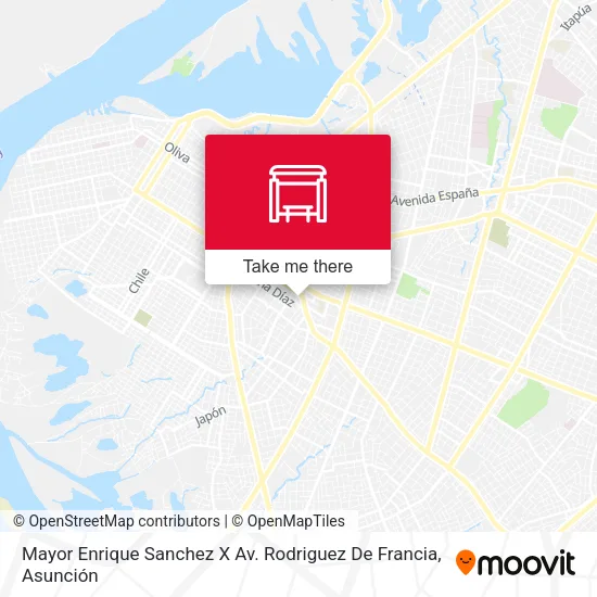 Mapa de Mayor Enrique Sanchez X Av. Rodriguez De Francia
