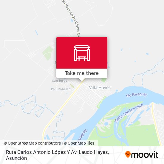 Mapa de Ruta Carlos Antonio López Y Av. Laudo Hayes