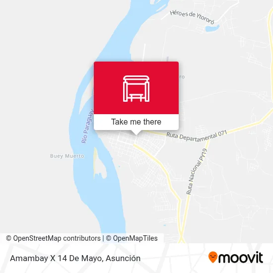 Mapa de Amambay X 14 De Mayo