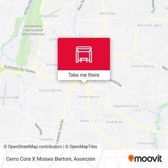 Mapa de Cerro Cora X Moises Bertoni