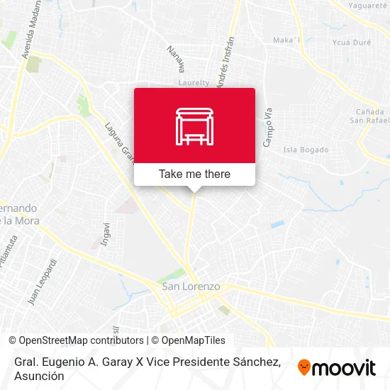 Mapa de Gral. Eugenio A. Garay X Vice Presidente Sánchez