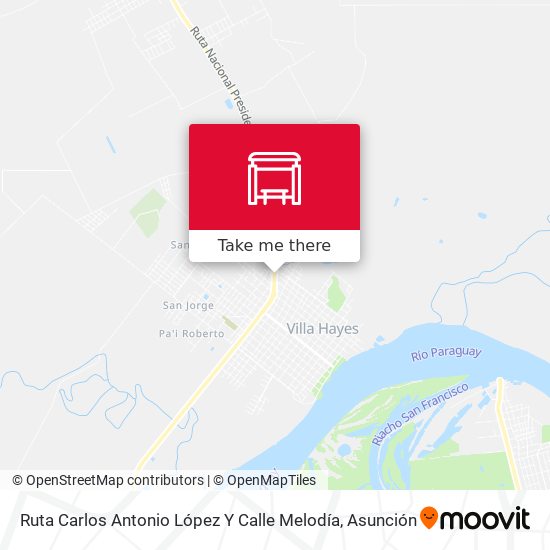 Ruta Carlos Antonio López Y Calle Melodía map