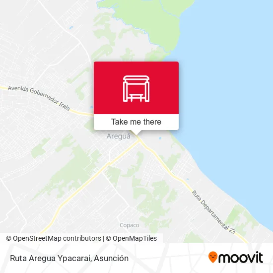 Ruta Aregua Ypacarai map