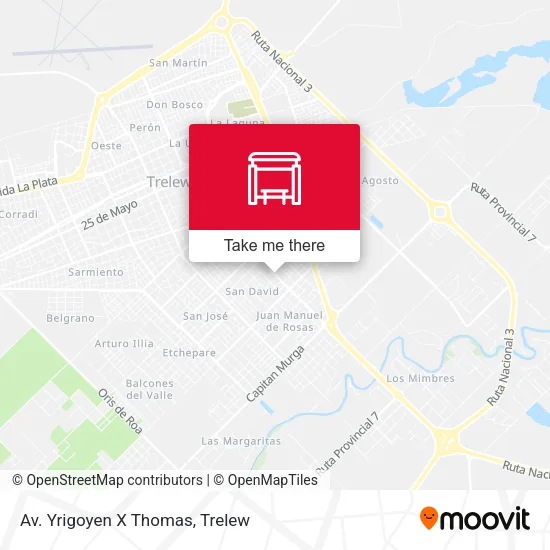 Av. Yrigoyen X Thomas map
