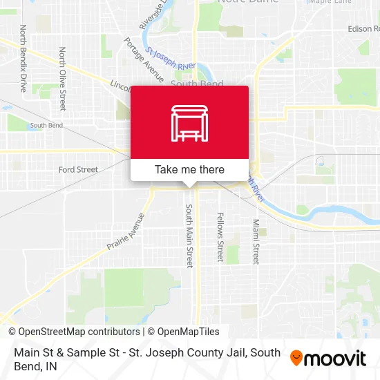 Main St & Sample St - St. Joseph County Jail map
