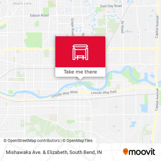 Mishawaka Ave. & Elizabeth map