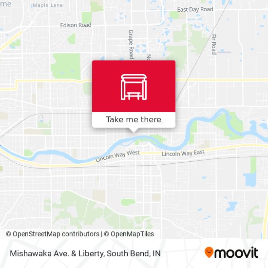 Mishawaka Ave. & Liberty map