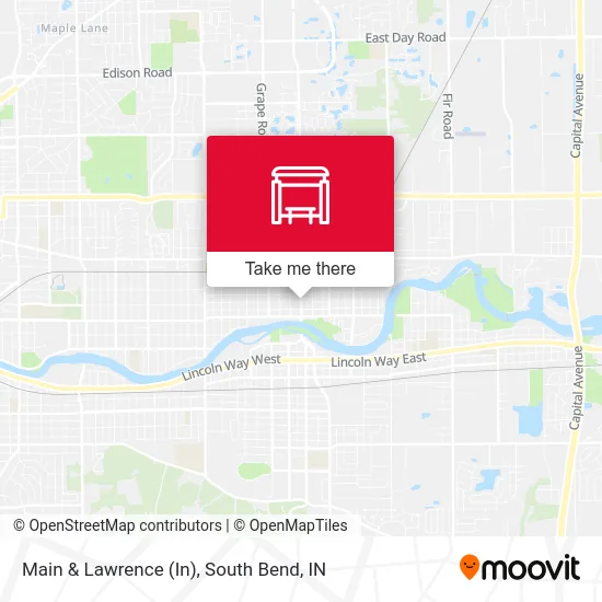 Main & Lawrence (In) map