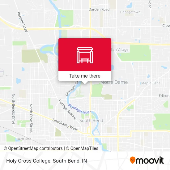 Holy Cross College Map How To Get To Holy Cross College In South Bend, In By Bus?