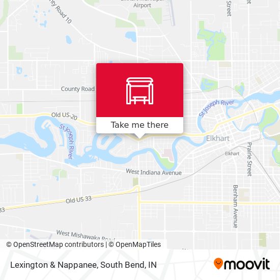 Lexington & Nappanee map