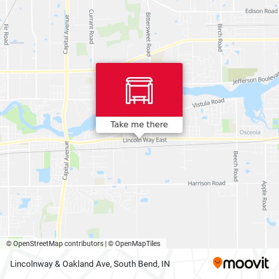 Lincolnway & Oakland Ave map