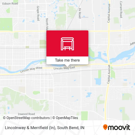 Lincolnway & Merrifield (In) map