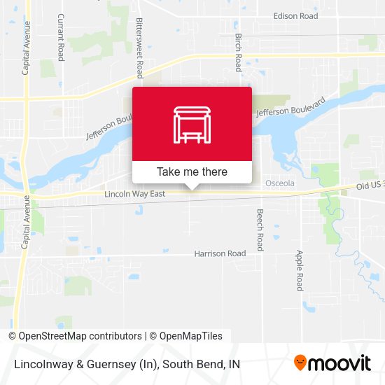 Lincolnway & Guernsey (In) map