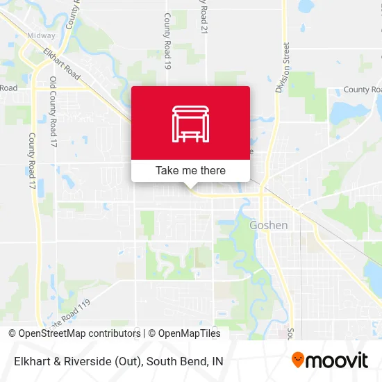 Elkhart & Riverside (Out) map