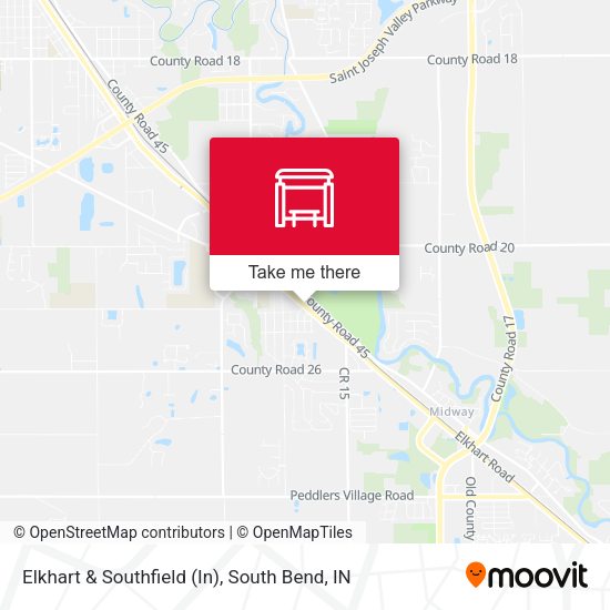 Elkhart & Southfield (In) map