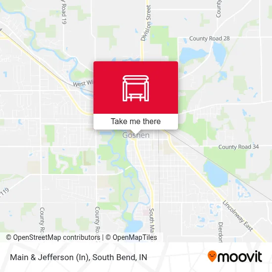 Main & Jefferson (In) map