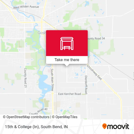 15th & College (In) map