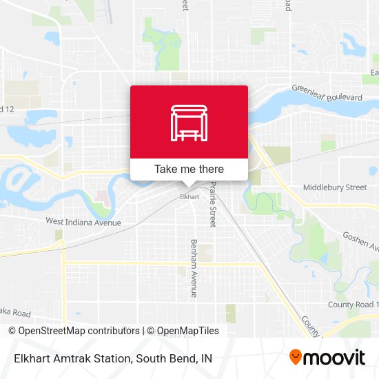 Mapa de Elkhart Amtrak Station