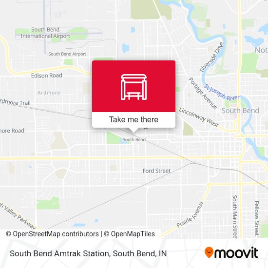 South Bend Amtrak Station map