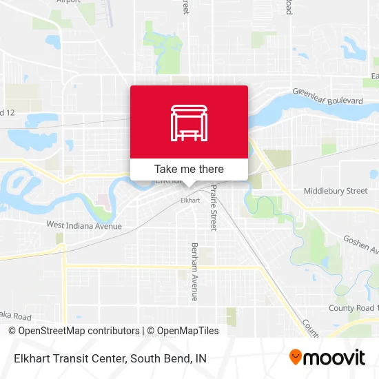 Elkhart Transit Center map
