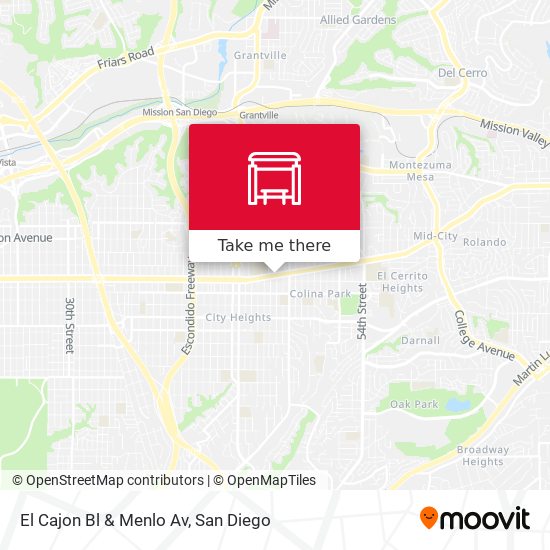 El Cajon Bl & Menlo Av map