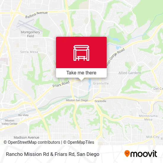 Rancho Mission Rd & Friars Rd map