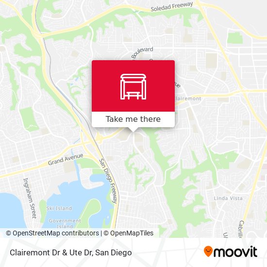 Clairemont Dr & Ute Dr map