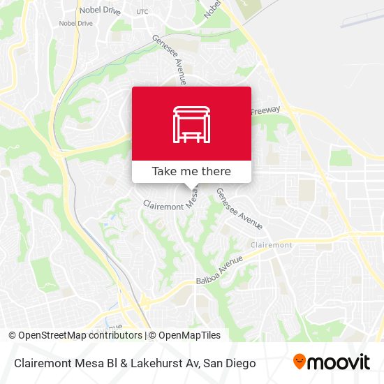 Clairemont Mesa Bl & Lakehurst Av map