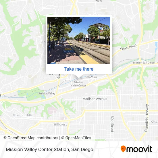 Mission Valley Center Station map