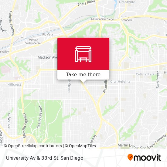 University Av & 33rd St map