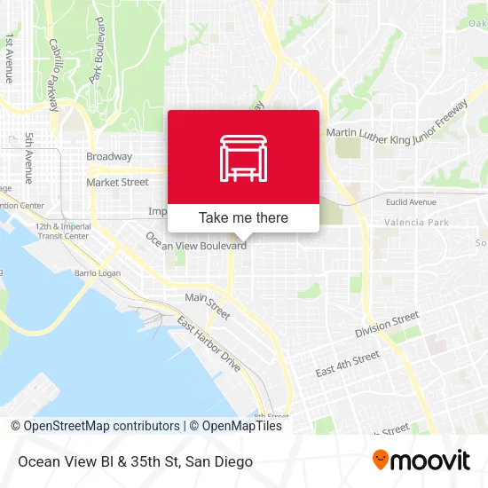 Ocean View Bl & 35th St map