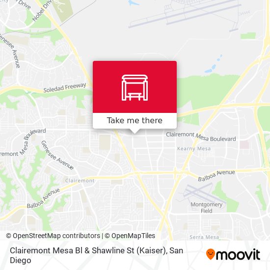 Clairemont Mesa Bl & Shawline St (Kaiser) map