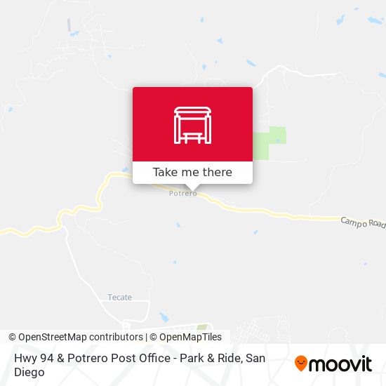 Mapa de Hwy 94 & Potrero Post Office - Park & Ride