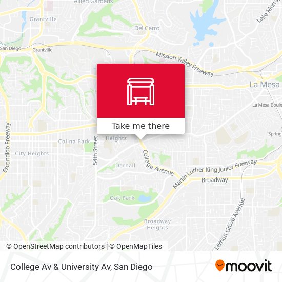 College Av & University Av map