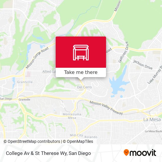 College Av & St Therese Wy map