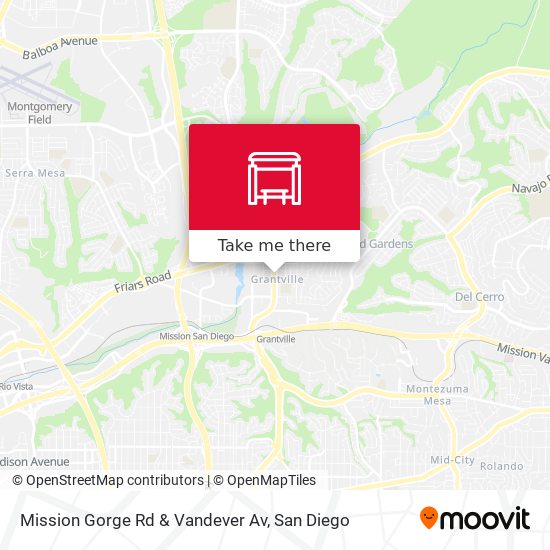 Mapa de Mission Gorge Rd & Vandever Av