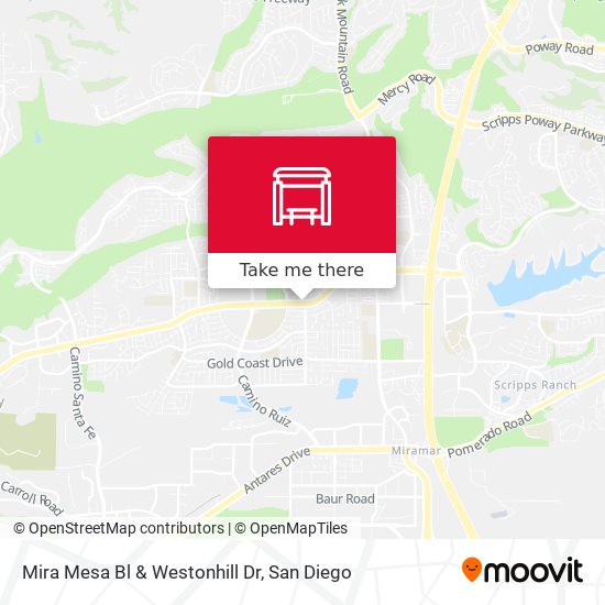 Mira Mesa Bl & Westonhill Dr map